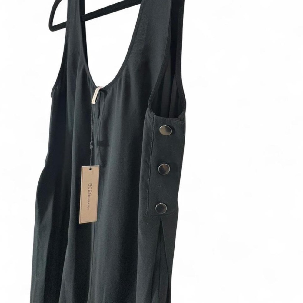 NWT BCBGENERATION Side Snapped Culotte Cottage core wide leg back Jumpsuit - Picture 5 of 8